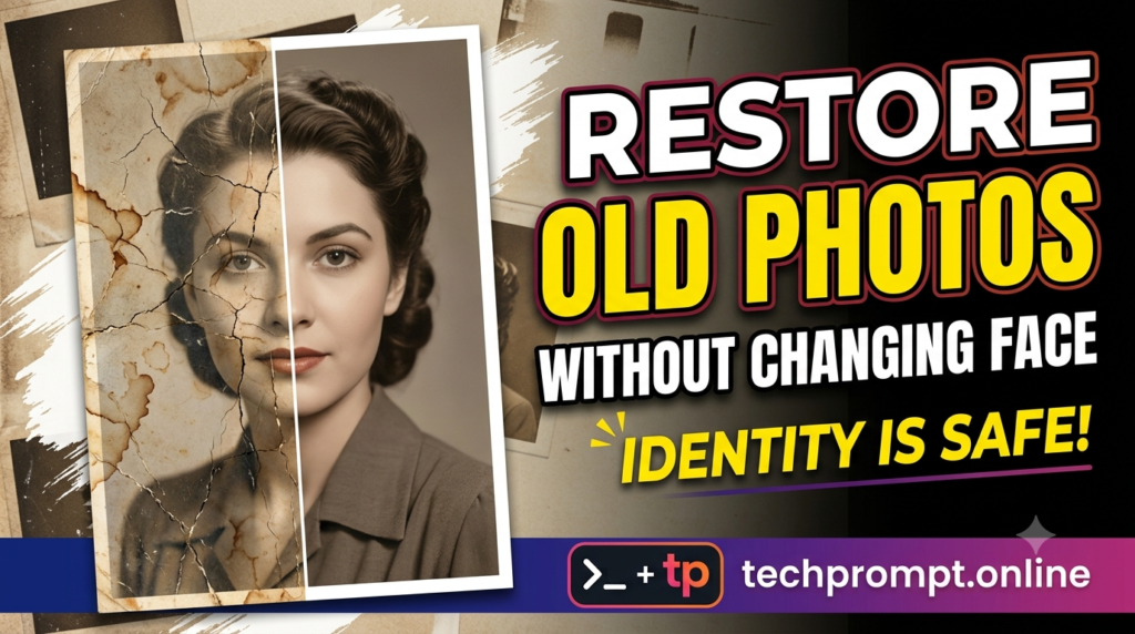 Prompt to restore old photos without changing face