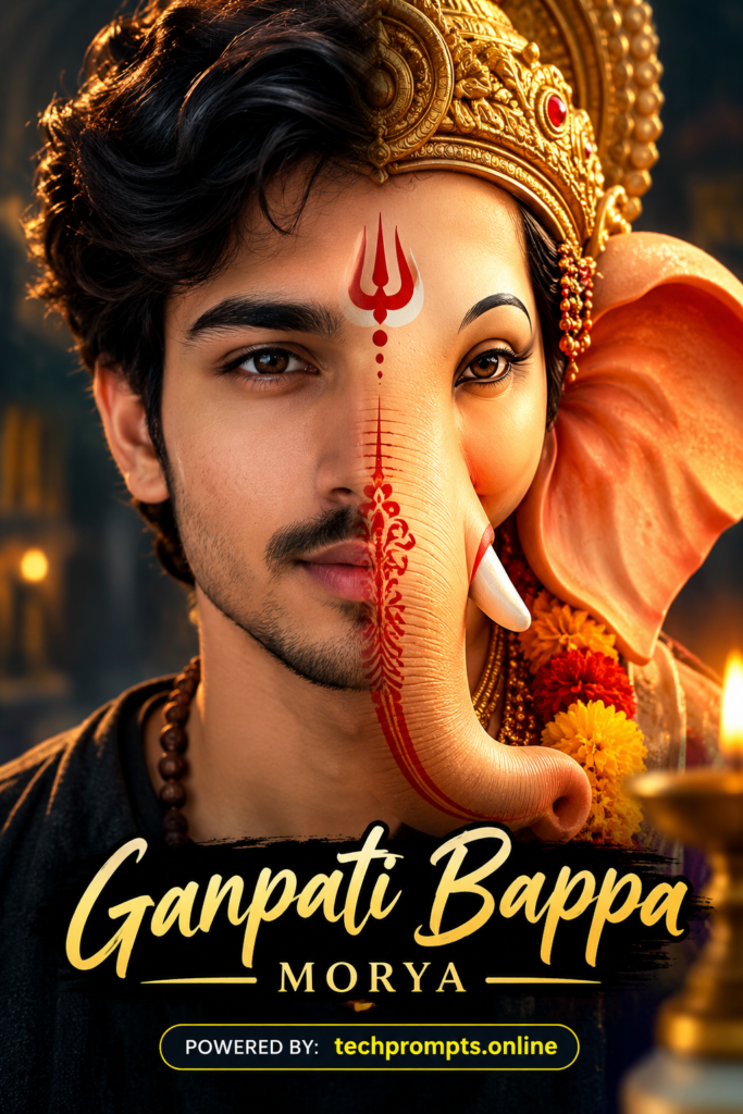 Trending Half Face with Ganpati Bappa AI Image Prompt