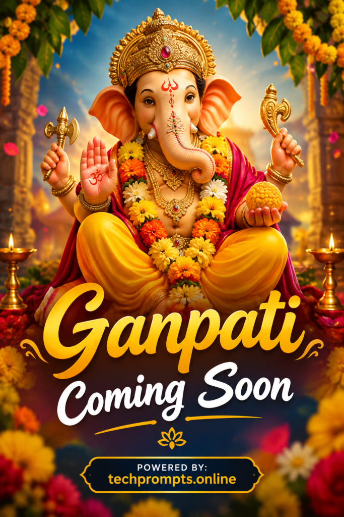 Best Ganpati Coming Soon Banner Prompts for 2026