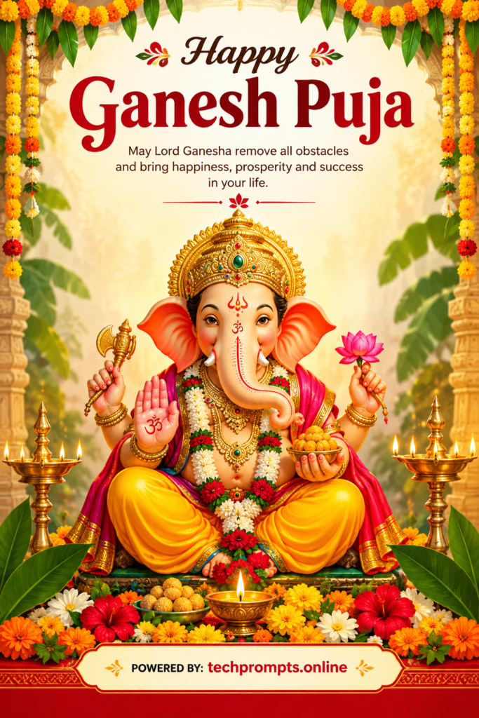 Best Stunning Ganesh Puja Banner Design Prompts in 2026