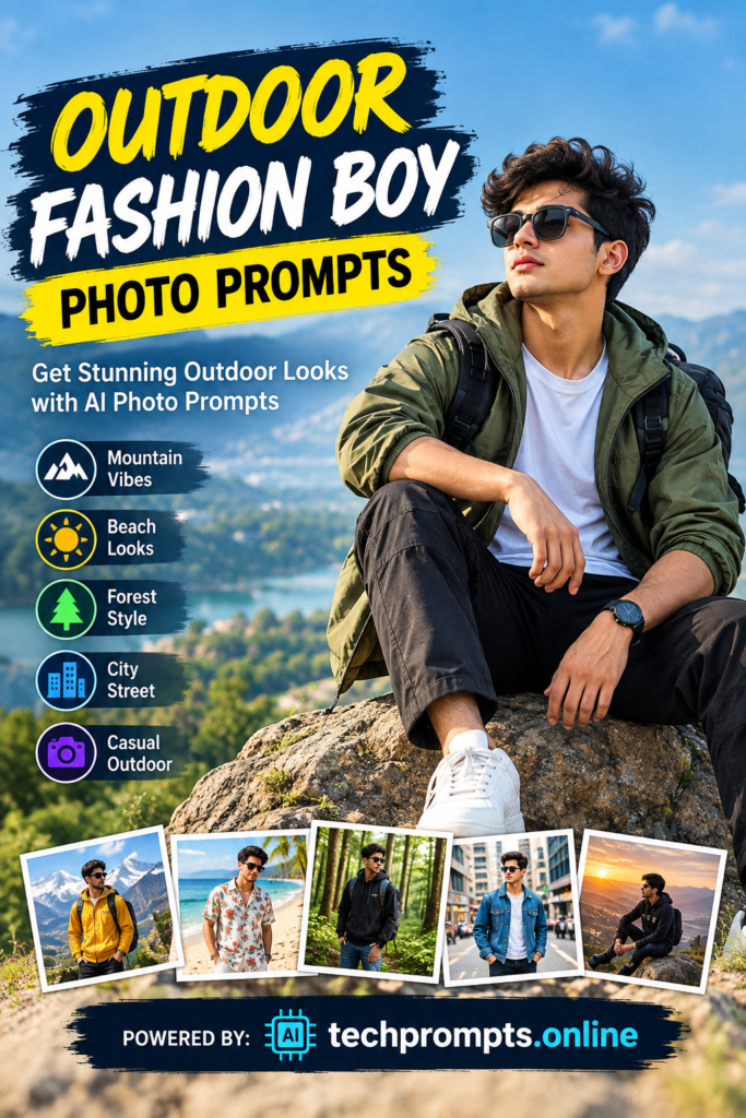 Outdoor Fashion Boy Photo Prompts