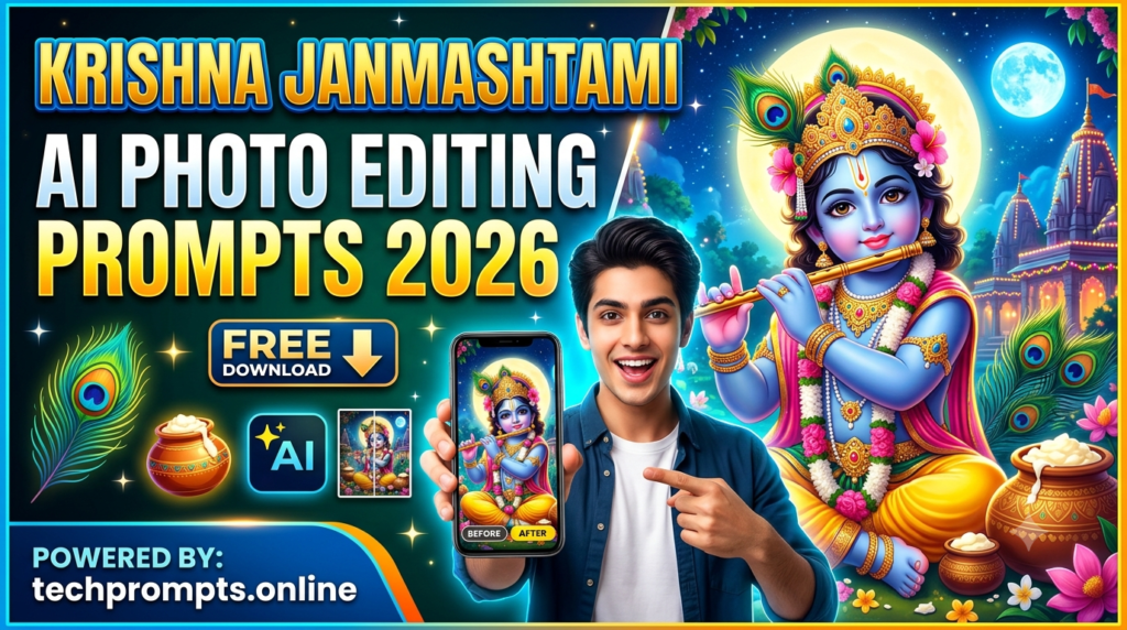 Krishna Janmashtami AI Photo Editing Prompts 2026: 13 Magical Ways to Create Divine Photos