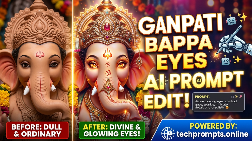 Ganpati bappa eyes prompt ai photo editing