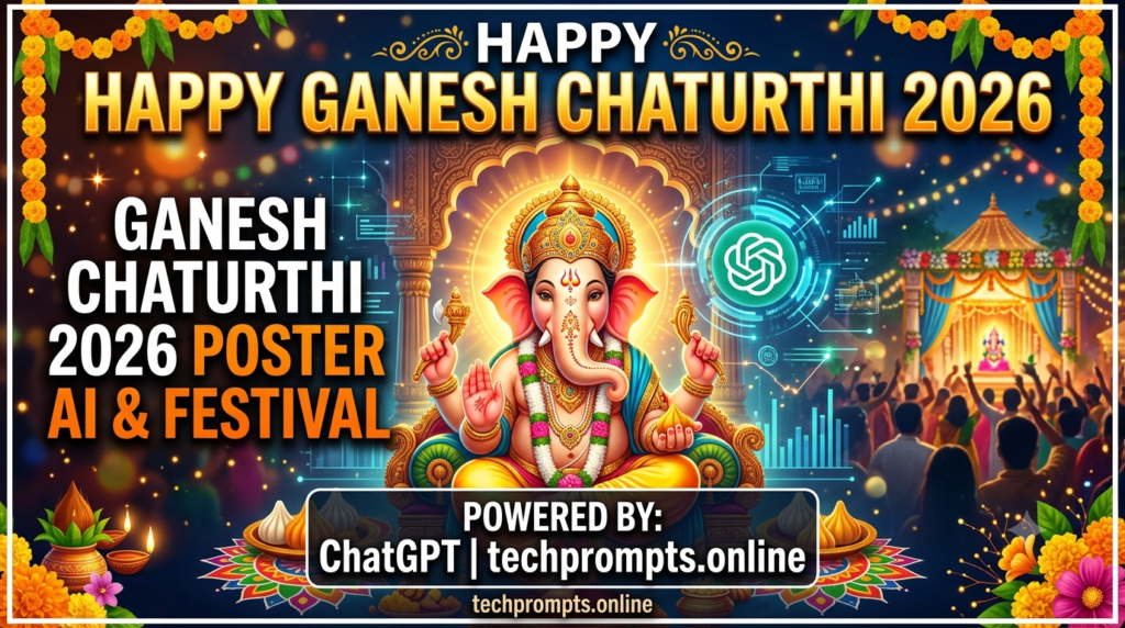 Happy Ganesh Chaturthi 2026 Poster Photo ChatGPT
