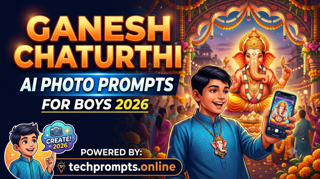 Ganesh Chaturthi AI Photo Prompts for Boys 2026: