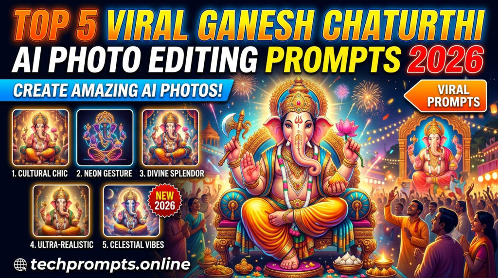 5 Viral Ganesh Chaturthi AI Photo Editing Prompts 2026