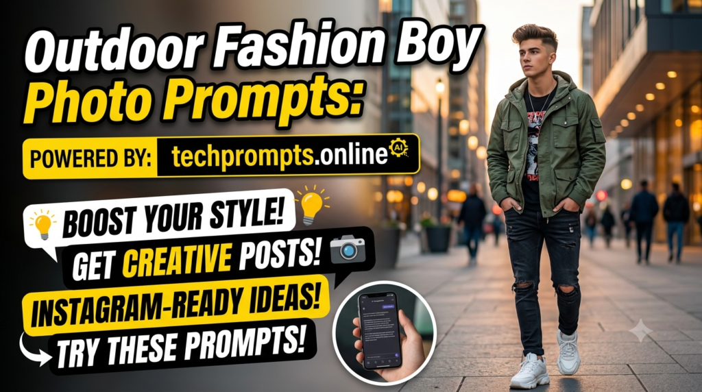 Outdoor Fashion Boy Photo Prompts