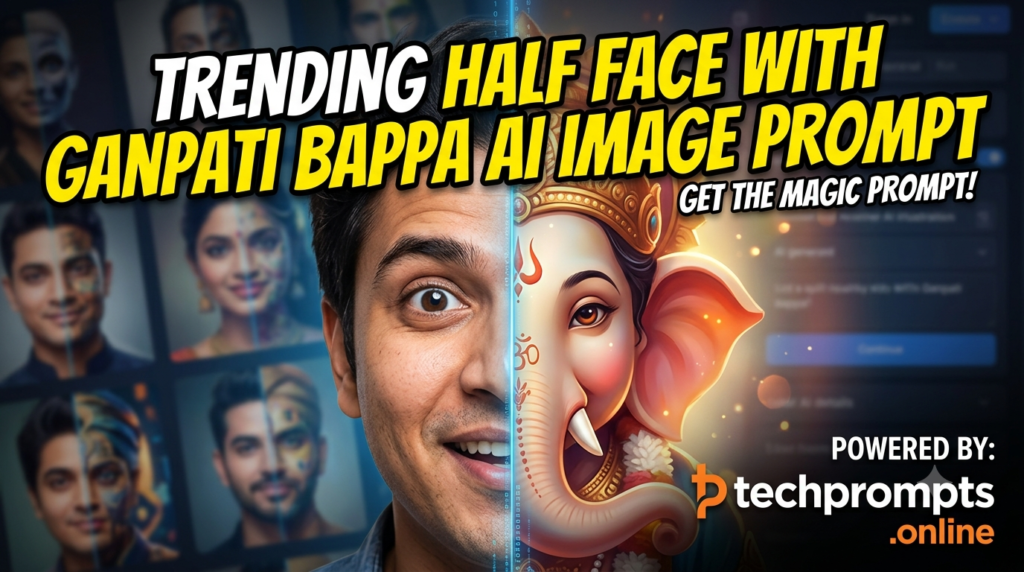 Trending Half Face with Ganpati Bappa AI Image Prompt