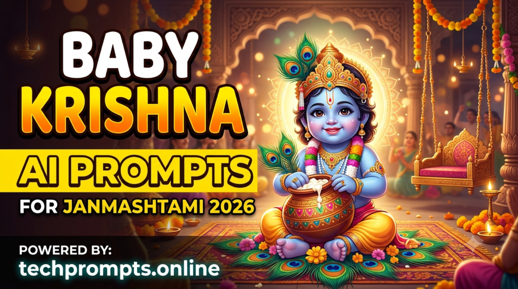 Baby Krishna AI Prompts for Janmashtami 2026