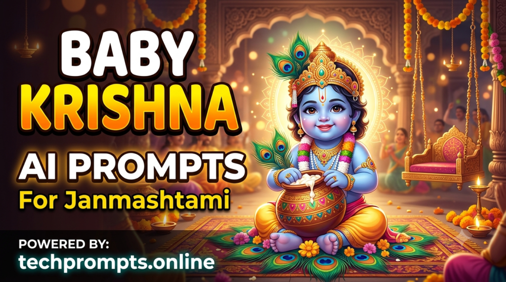 Baby Krishna AI Prompts for Janmashtami 2026